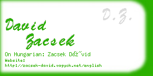 david zacsek business card